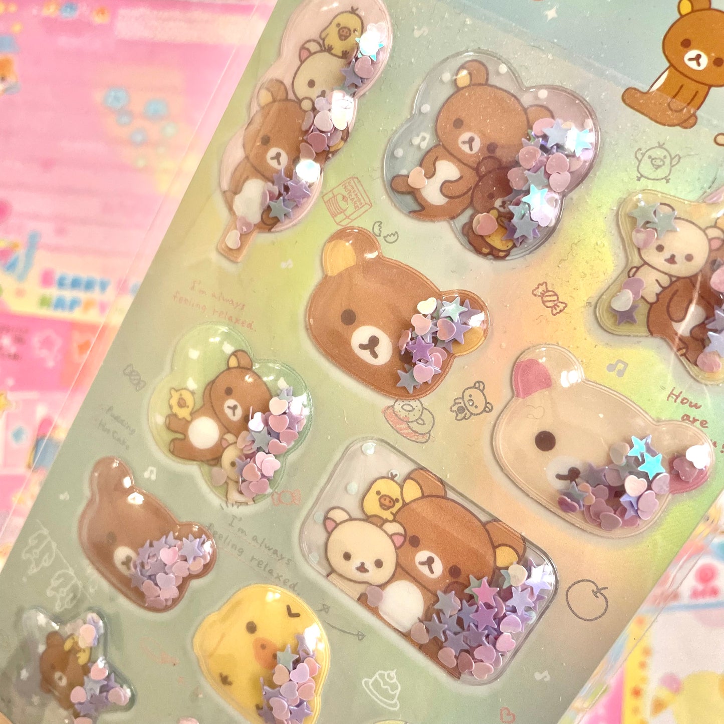 Rilakkuma Happy Life with Rilakkuma 3D Shaker Sticker Sheet