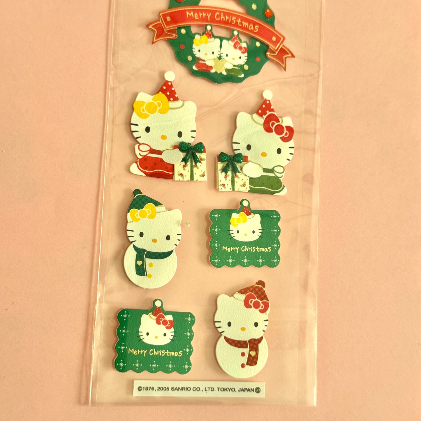 Sanrio Seals ♡ 2005 Hello Kitty Merry Christmas Sticker Sheet