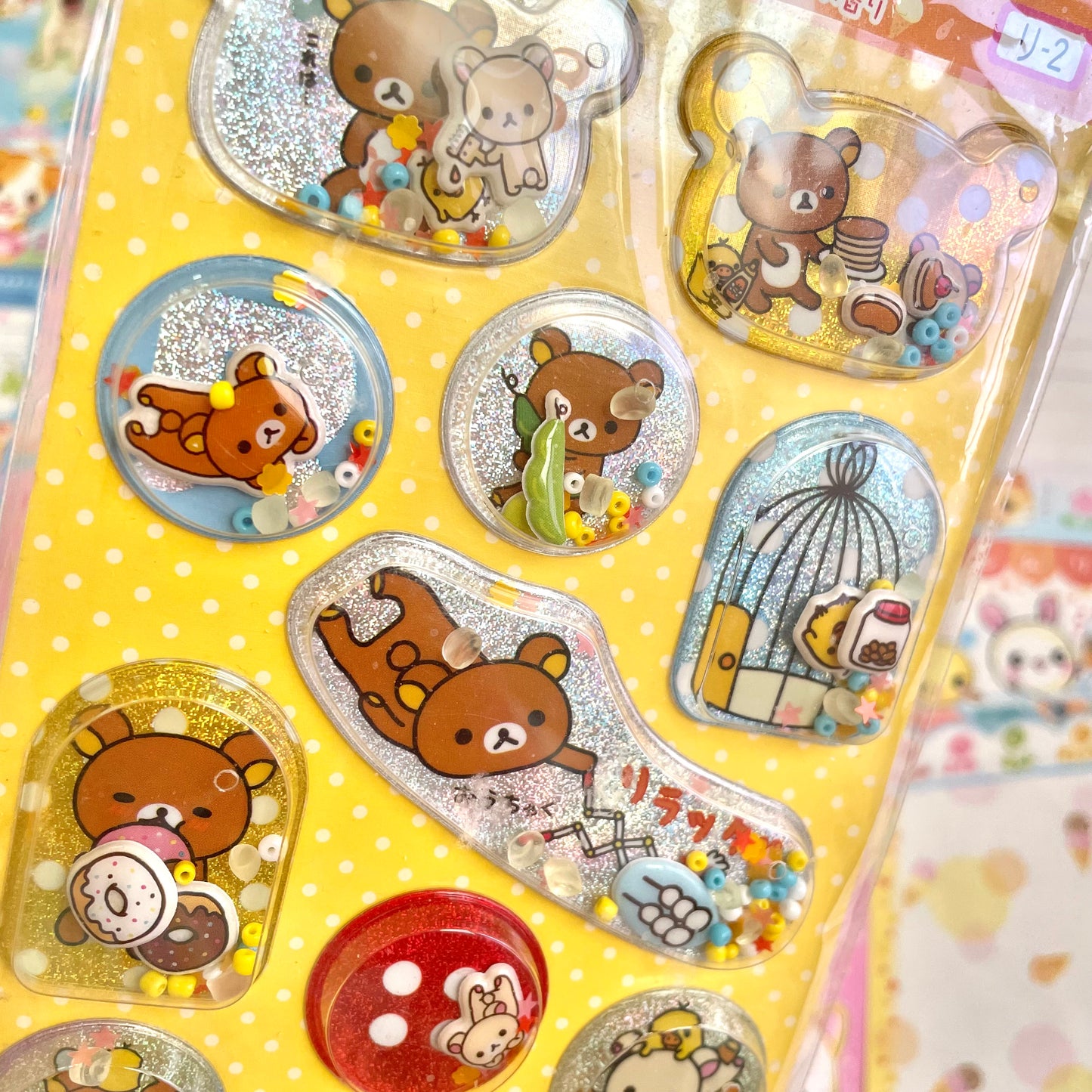 Rilakkuma Relaxing 3D Shaker Sticker Sheet