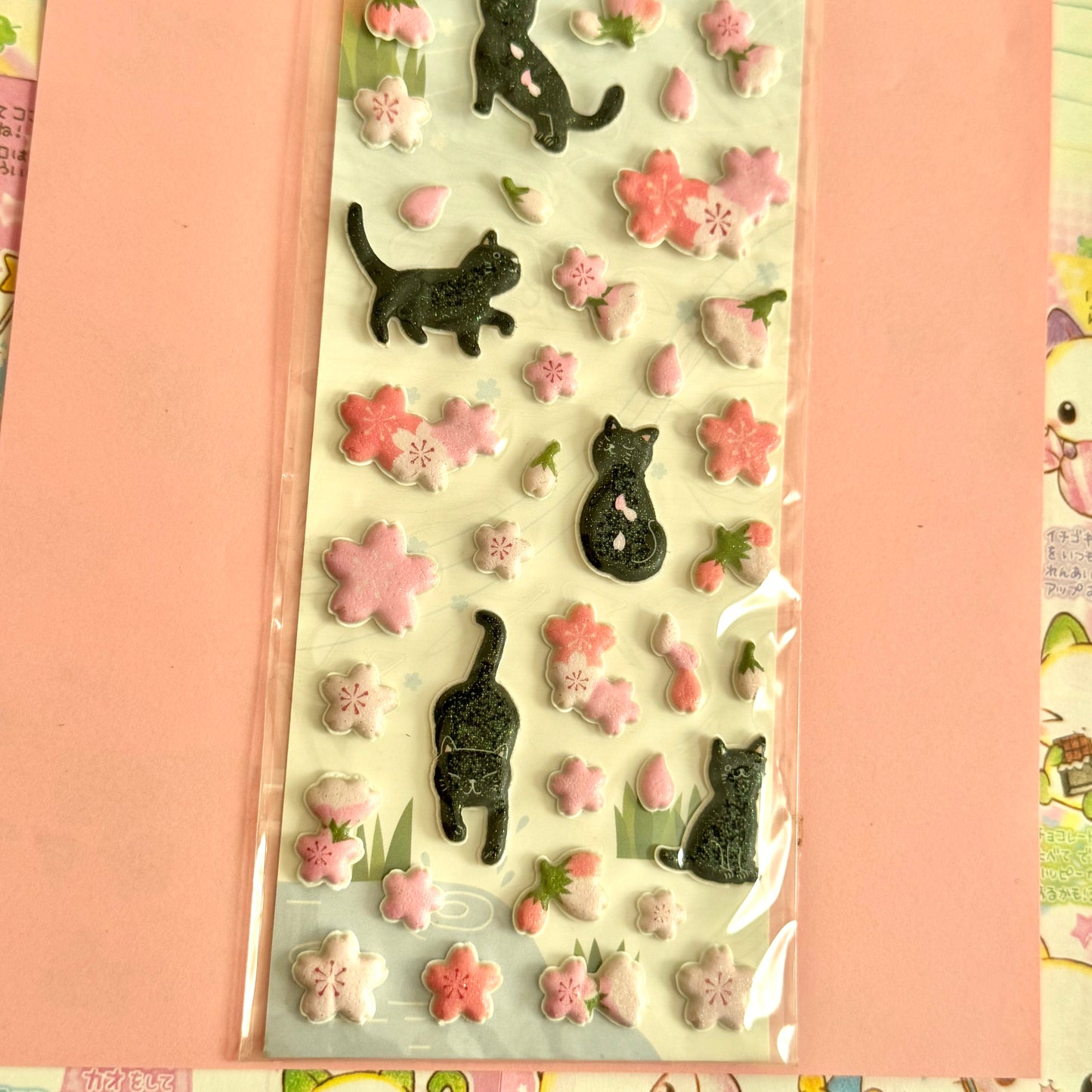 Cherry Blossom Cat Sticker Sheet