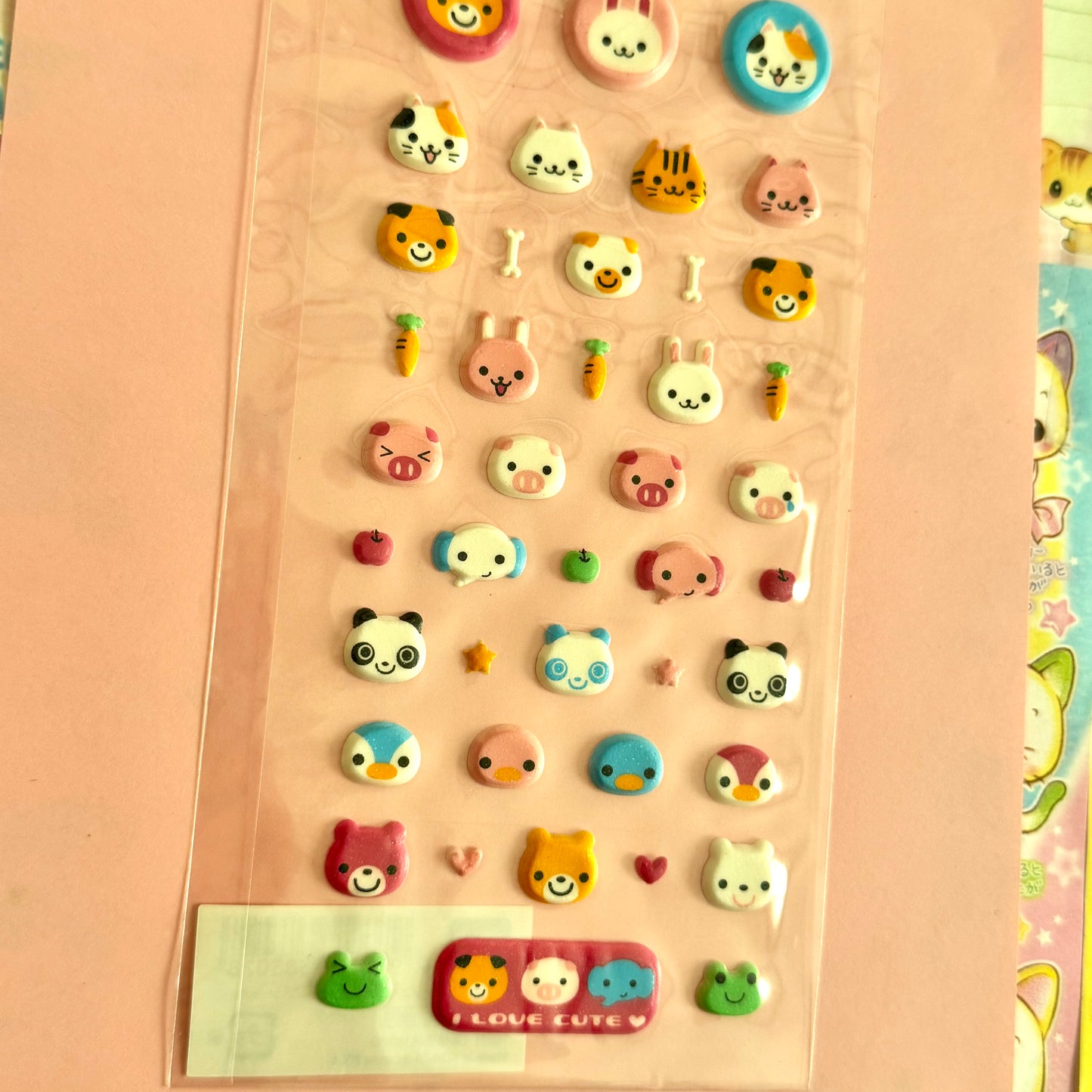 San-x Seals ♡ 2004 Animals Clear Squishy Sticker Sheet