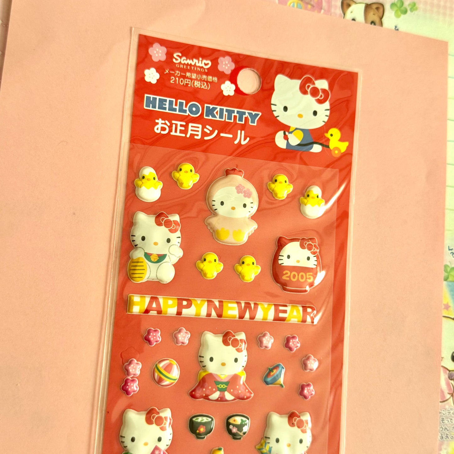 Sanrio Seals ♡ 2004 Hello Kitty Happy New Year Sticker Sheet