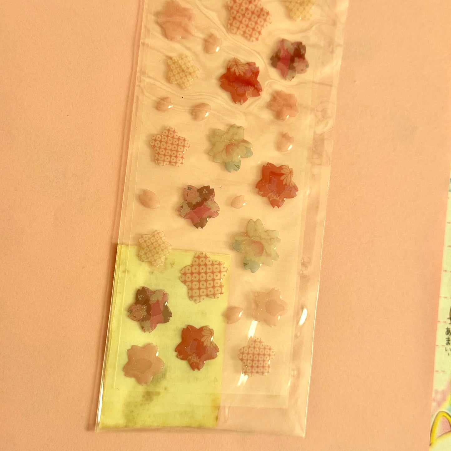Cherry Blossom Pattern Clear Sticker Sheet