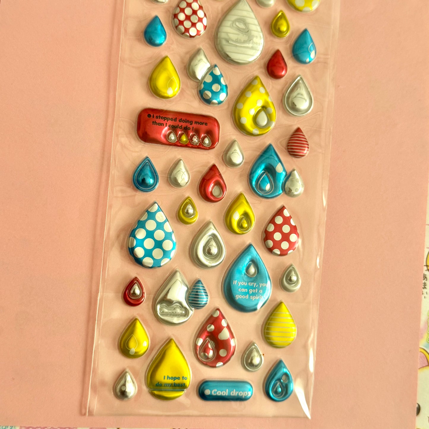 Crux Seals ♡ Rain Drop Puffy Clear Sticker Sheet