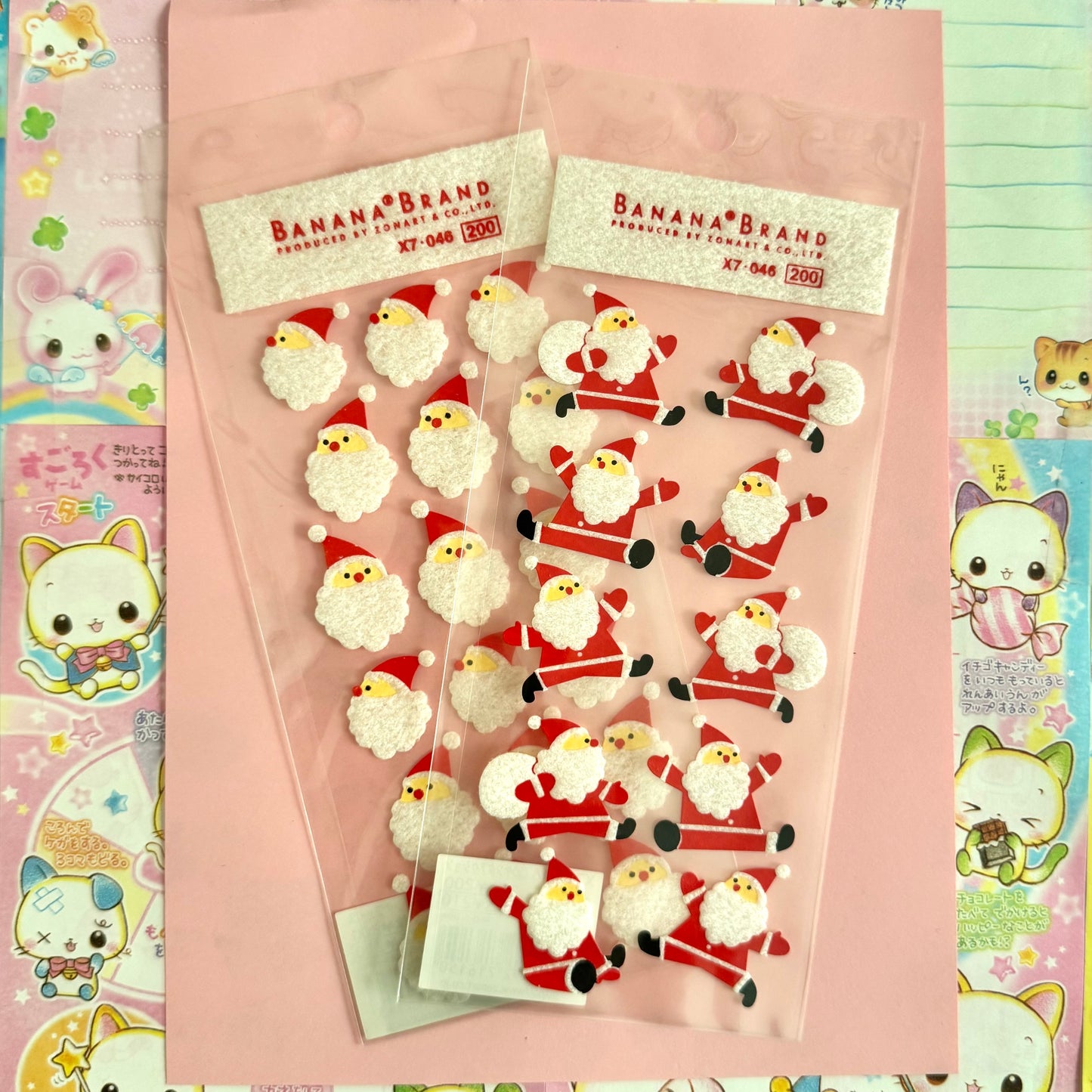 Banana Bread Seals ♡ Santa Claus Felt Sticker Sheets Set of 2