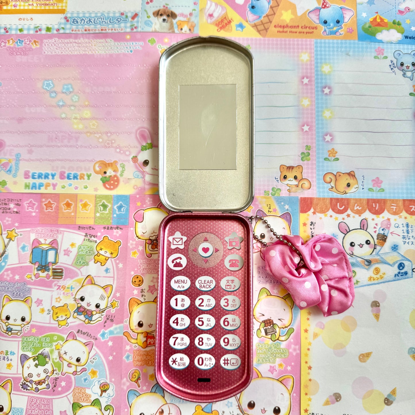 Deco Cute ♡ Flip Phone Tin Can with Memo