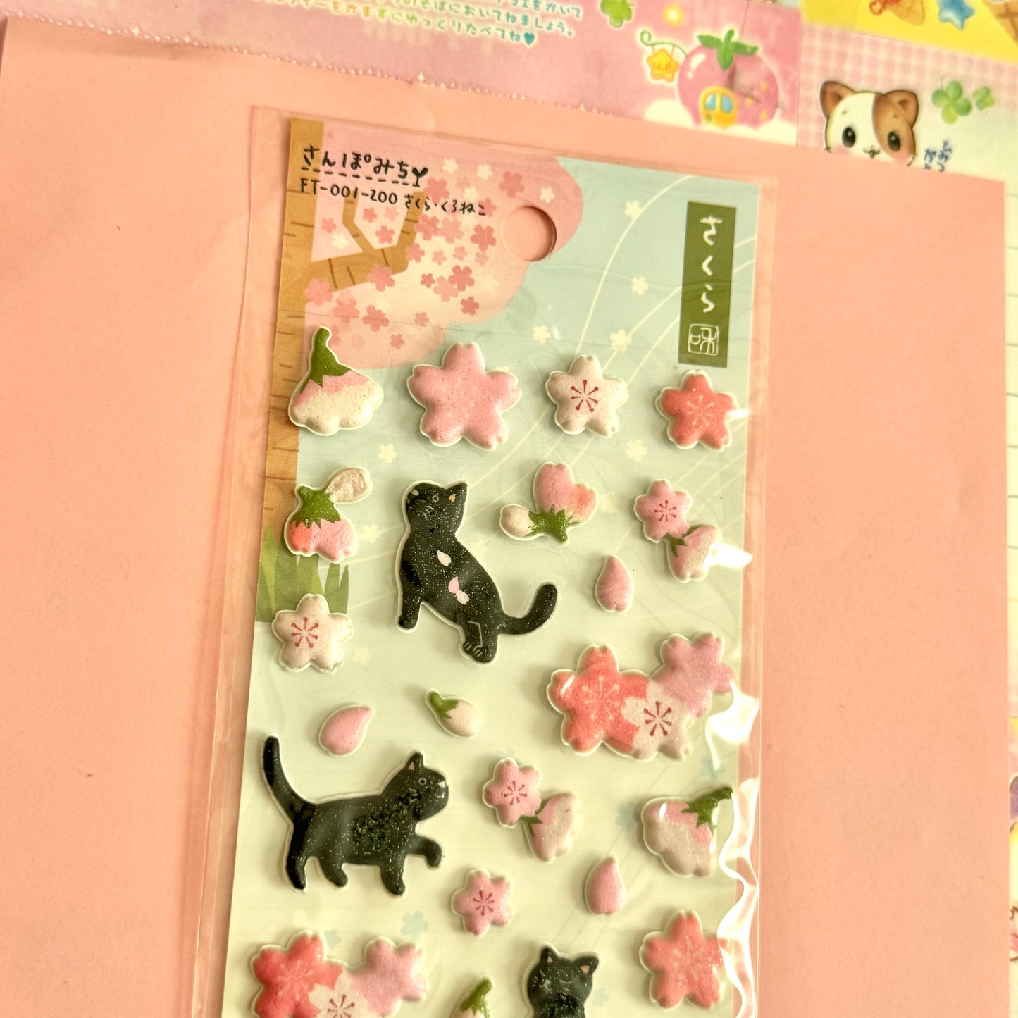 Cherry Blossom Cat Sticker Sheet