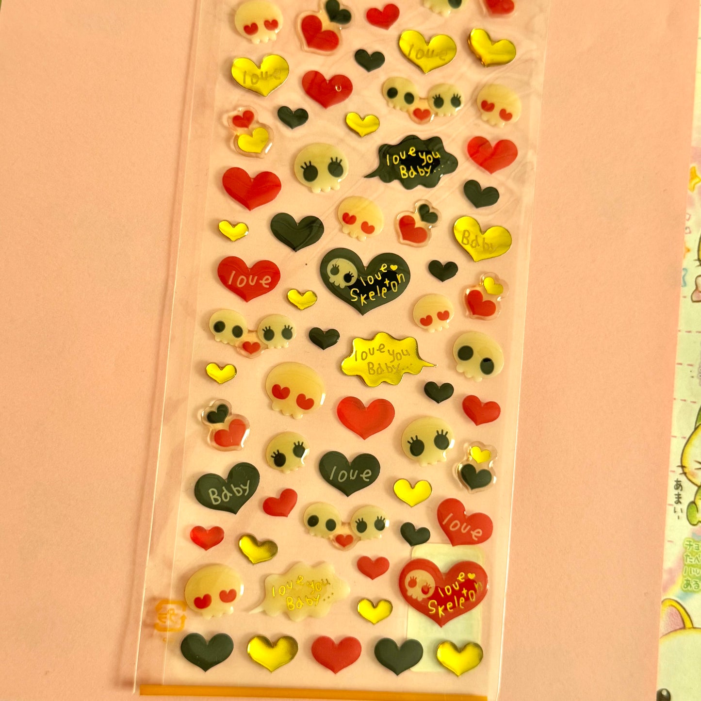 Mind Wave Seals ♡ Love Skeleton Clear Sticker Sheet