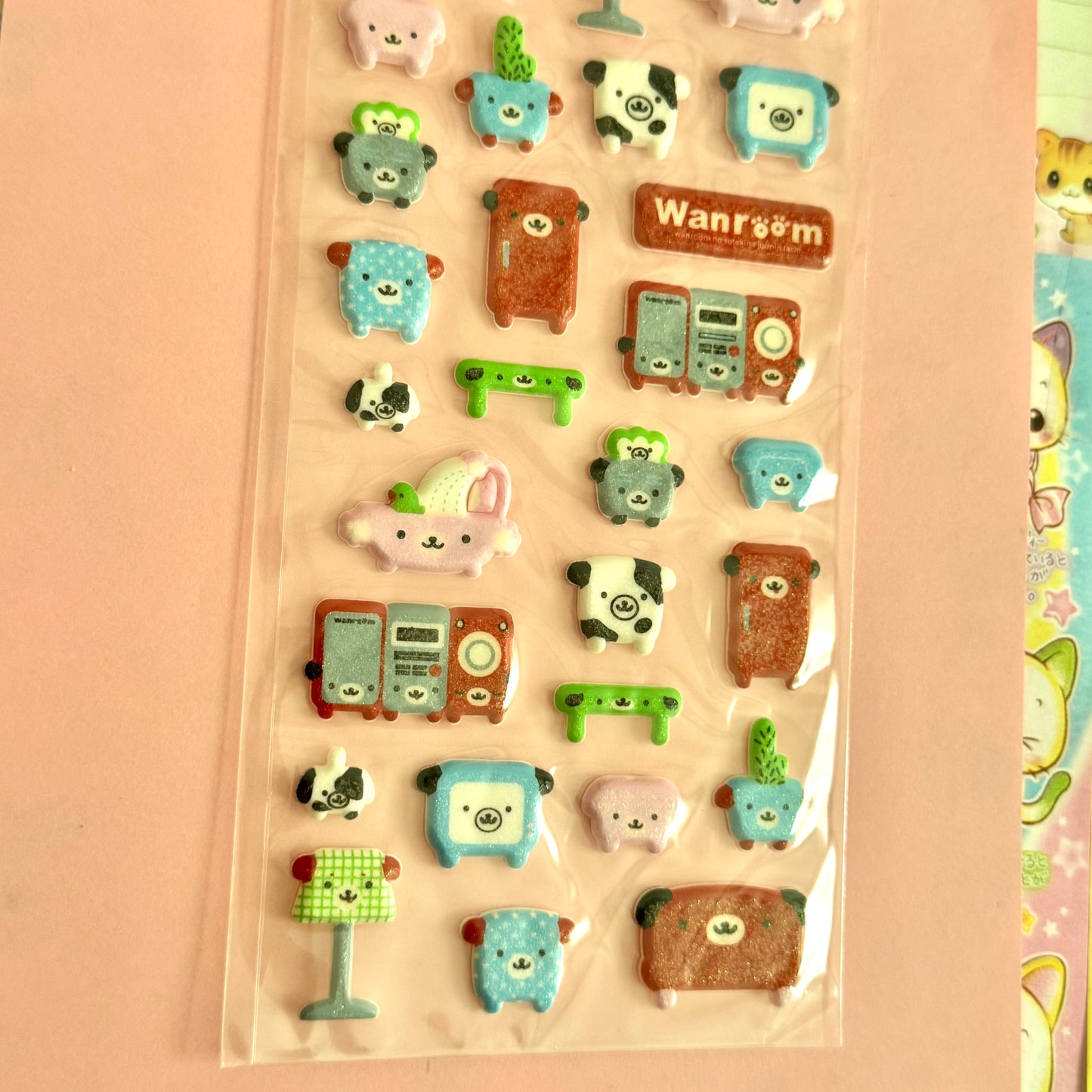 San-x Seals ♡ Wanroom Clear Squishy Sticker Sheet