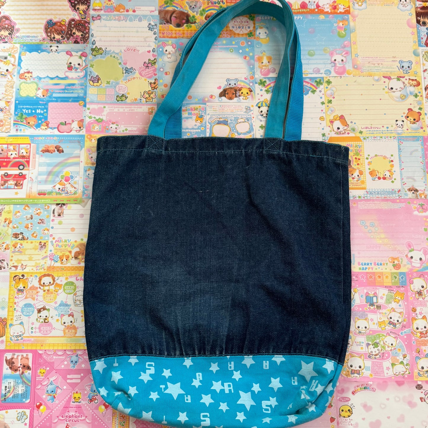 Love Ukkay Monkey Denim Tote Bag