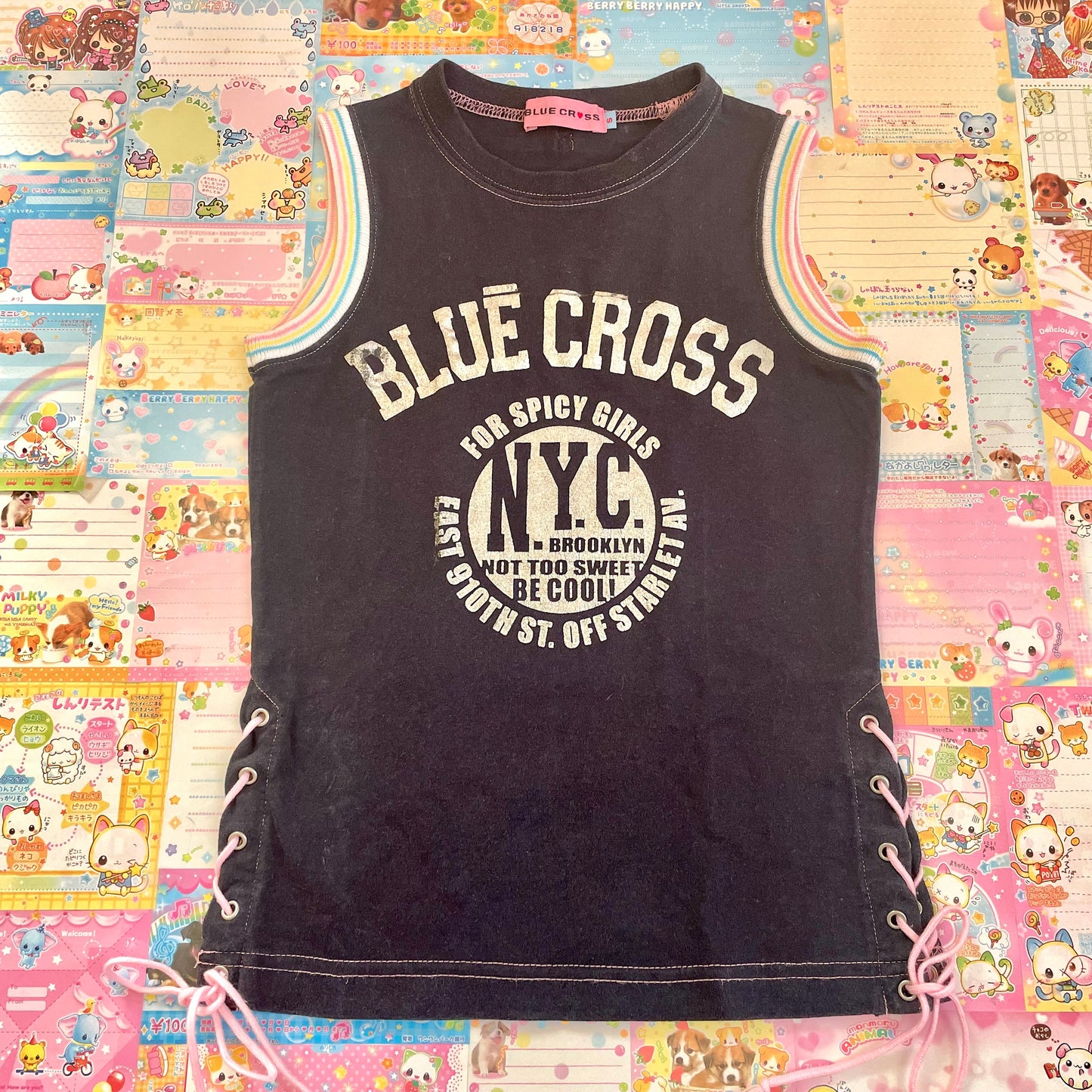 Blue♥︎Cross Girls - Tank Top with Ribbon Sides