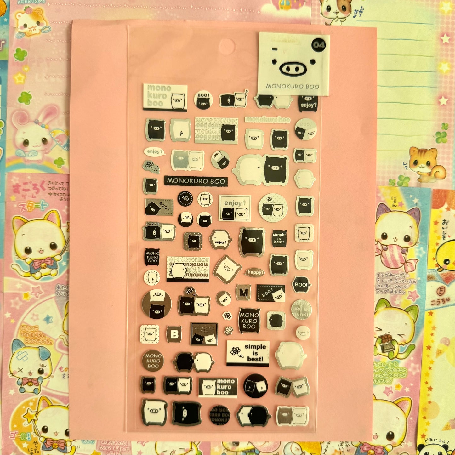 San-x Seals ♡ 2006 Monokuro Boo Clear Sticker Sheet