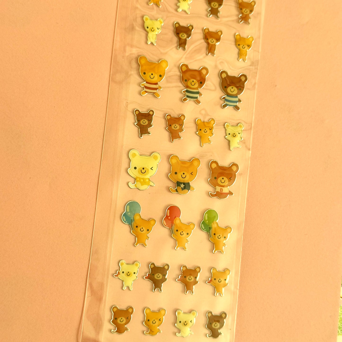 Cute Bear Clear Sticker Sheet