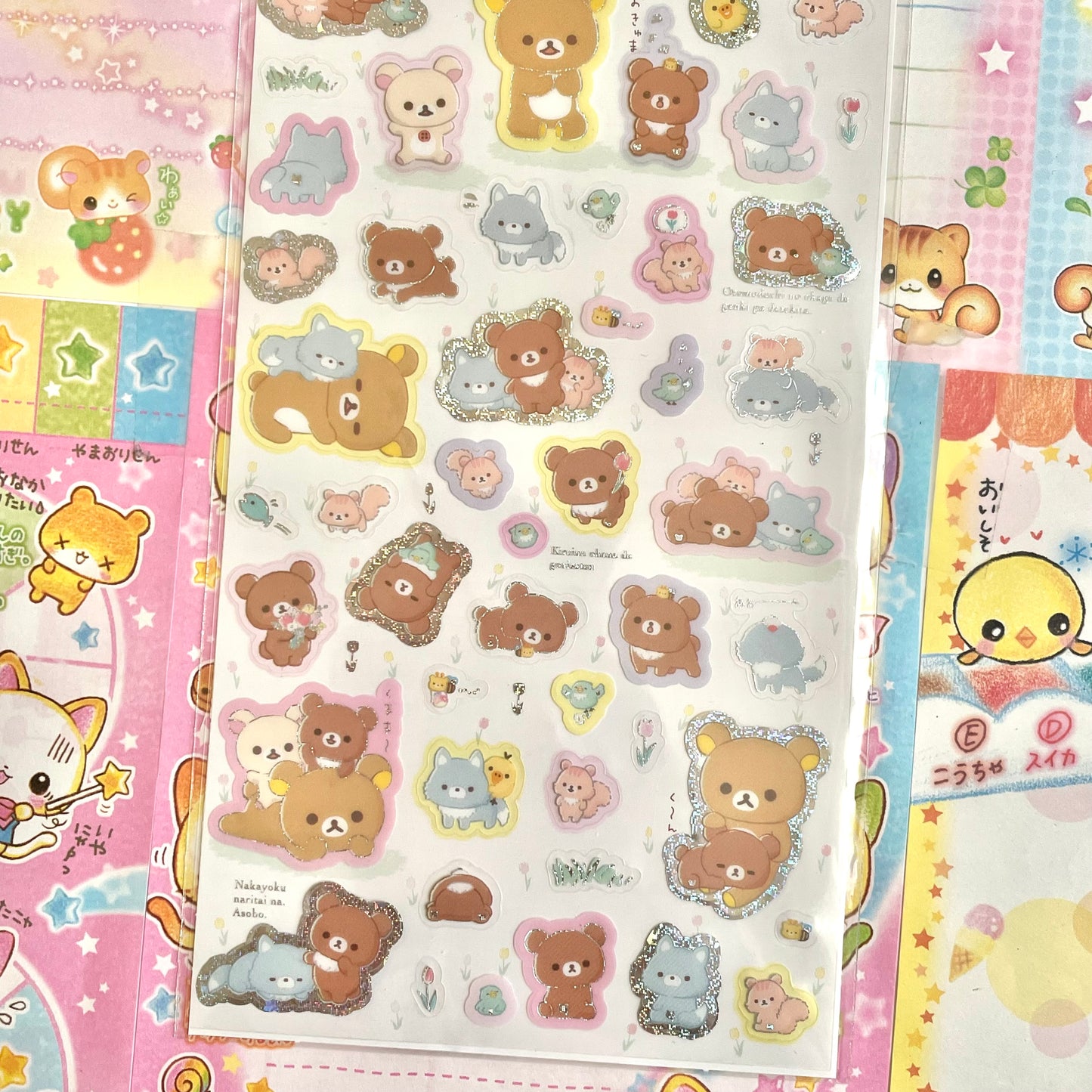 Rilakkuma Chairoikoguma Sticker Sheet
