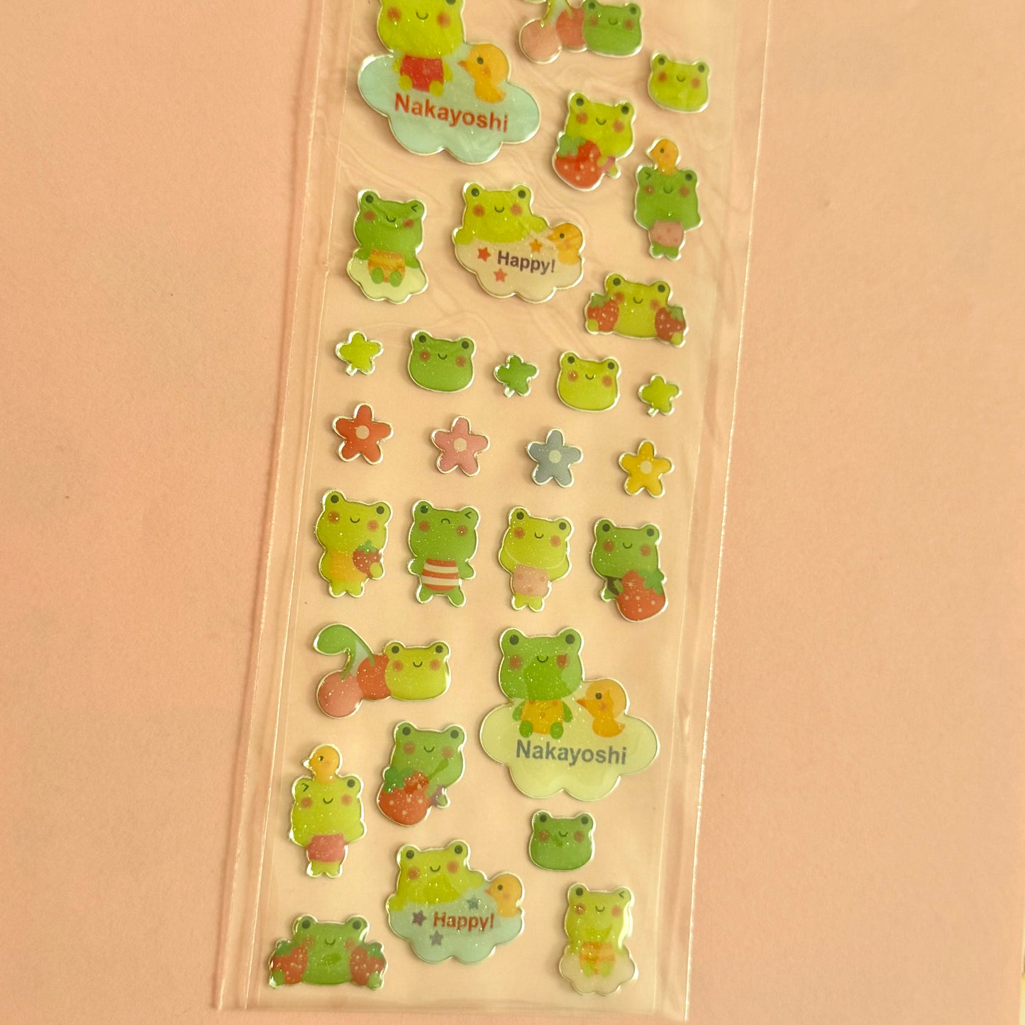 Cute Frog Clear Sticker Sheet