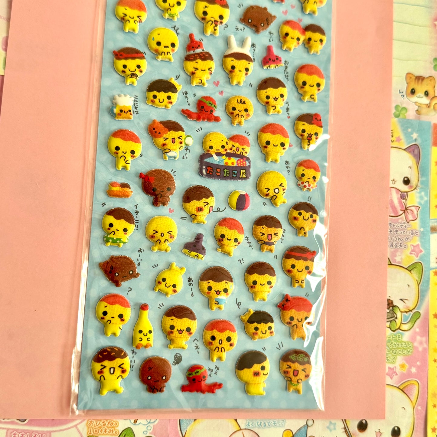 KAMIO JAPAN Seals ♡ Takotakoya Super Fluffy Clear Sticker Sheet