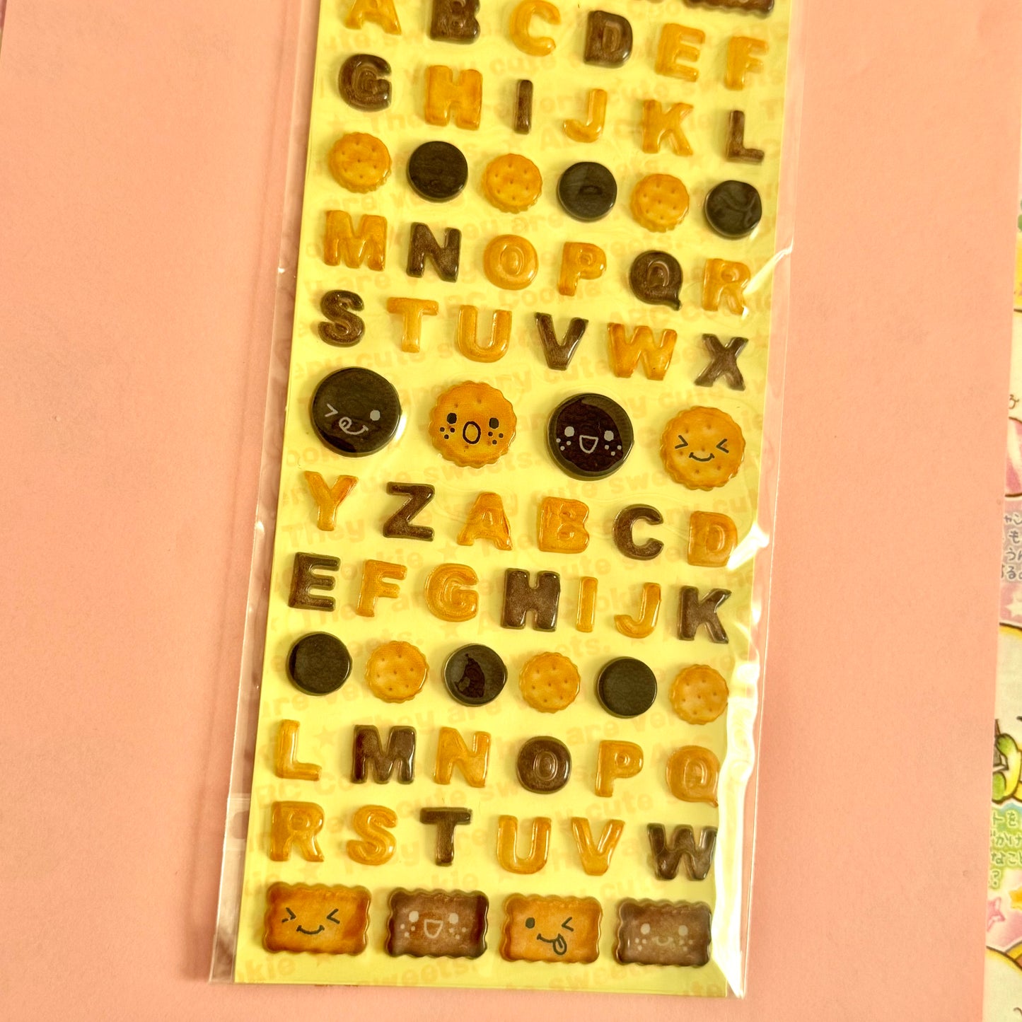 Q-Lia Seals ♡ Simple Cutie Collection Biscuit Alphabet Sticker Sheet