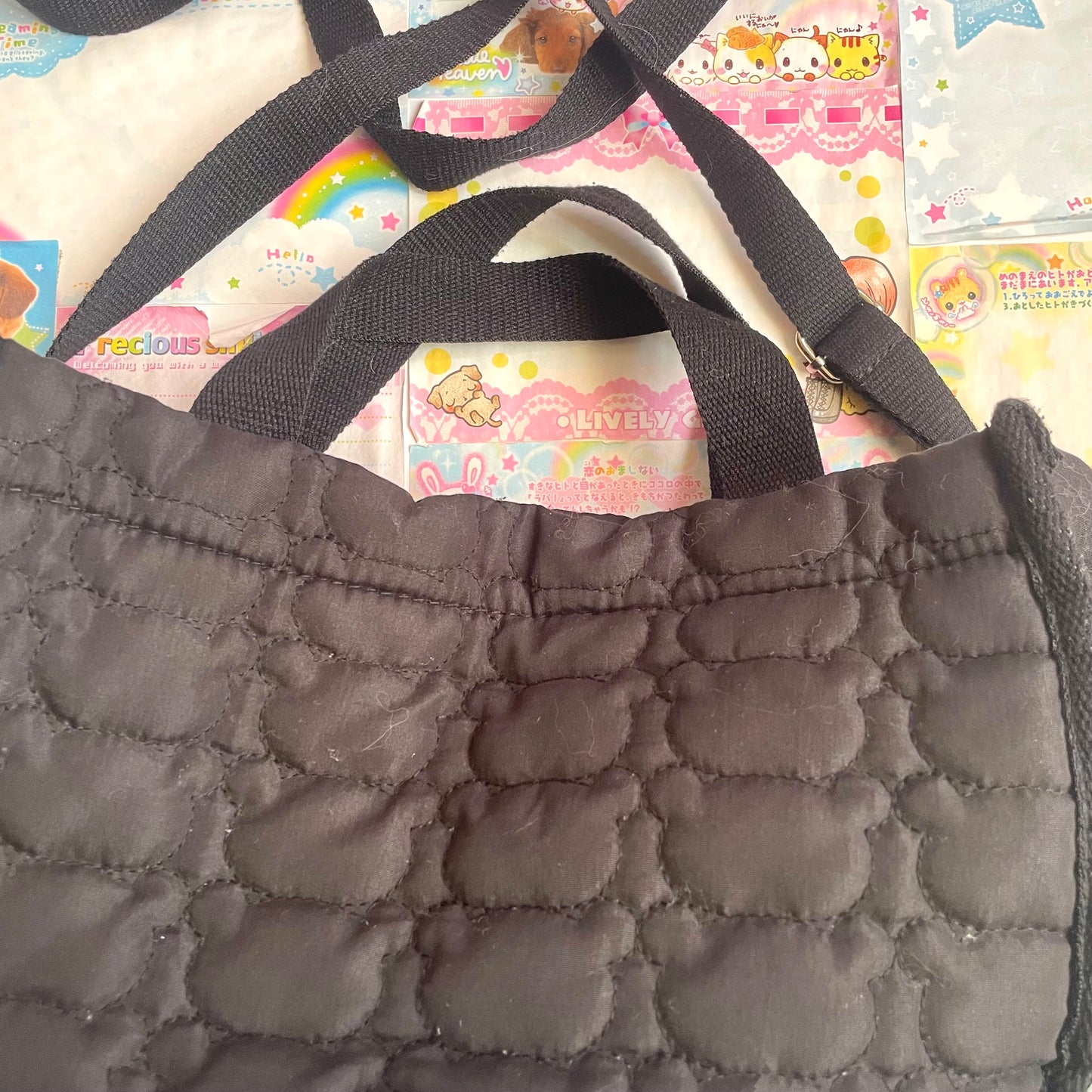 Rilakkuma Fluffy Quilted Bag BOOK BLACK ver.