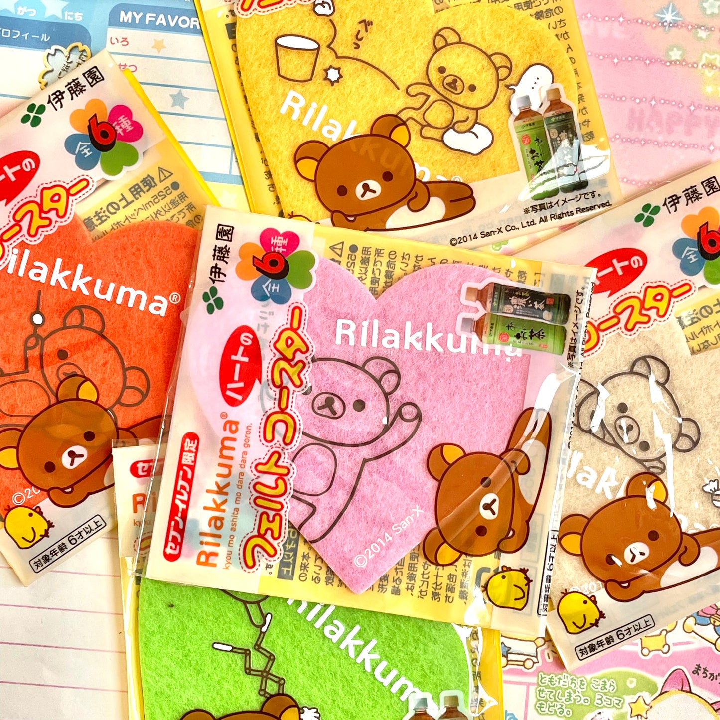 Rilakkuma Heart Felt Mug Coaster