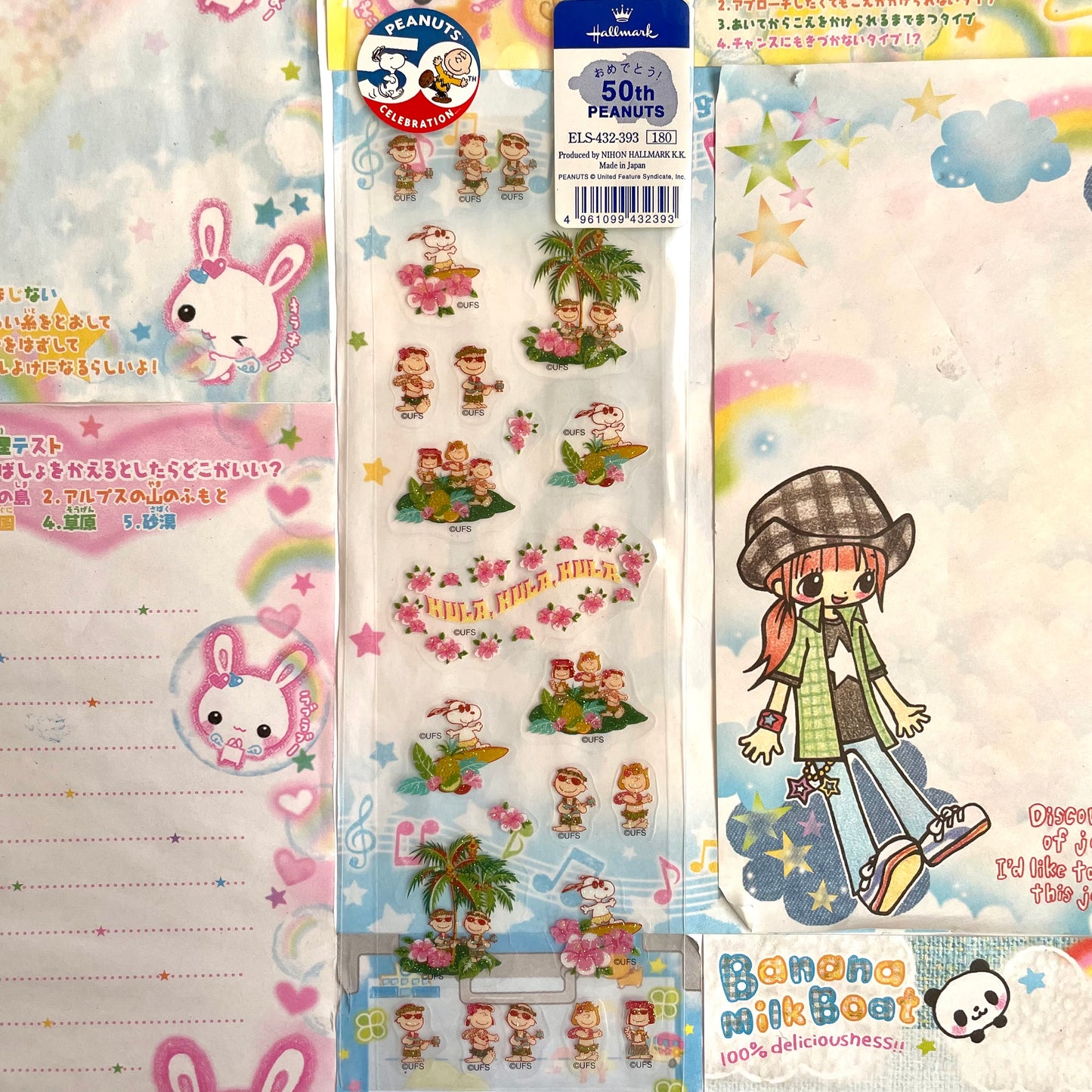 Snoopy Hawaii Clear Sticker Sheet