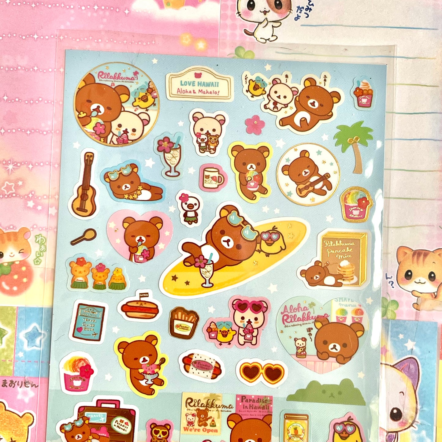 Rilakkuma Love Hawaii Sticker Sheet