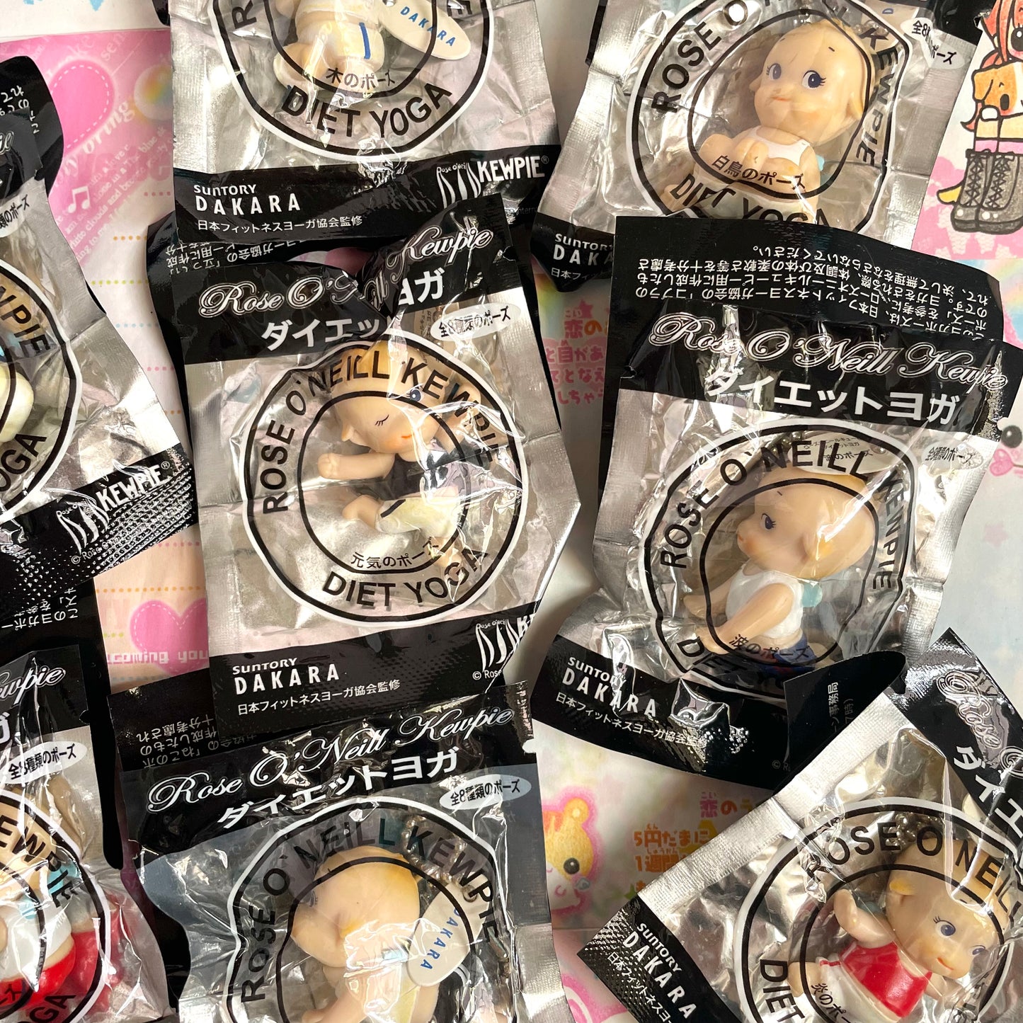 Rose O’Neill Kewpie Diet Yoga Figure Keychains