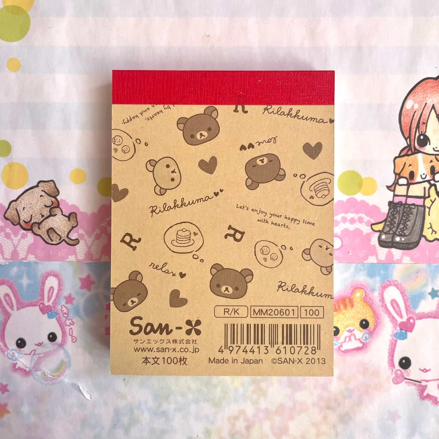 Rilakkuma Hearts Memo Pad