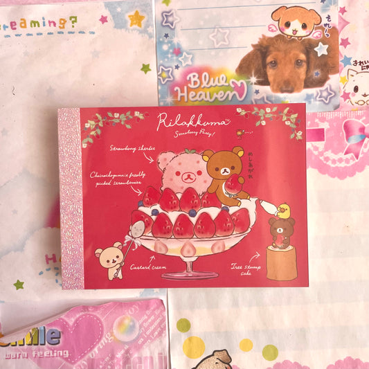 Rilakkuma Strawberry Party! Strawberry Sherbet Memo Pad