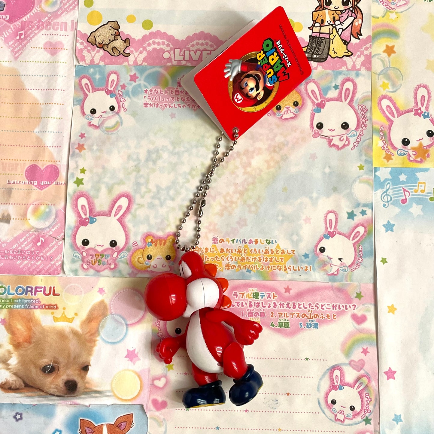 Super Mario Bros. Red Yoshi 3D Moving Figure Keychain