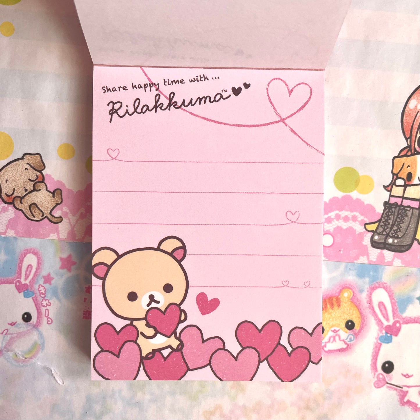 Korilakkuma Hearts Memo Pad