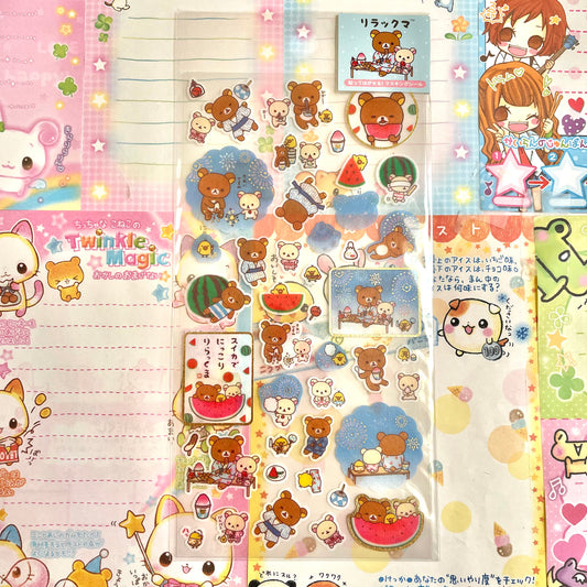 Rilakkuma Summer Festival Clear Sticker Sheet