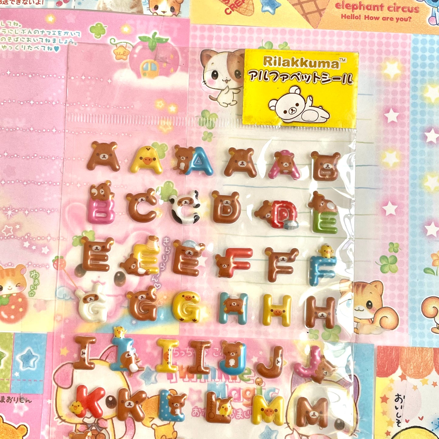 Rilakkuma Alphabet Clear Sticker Sheet