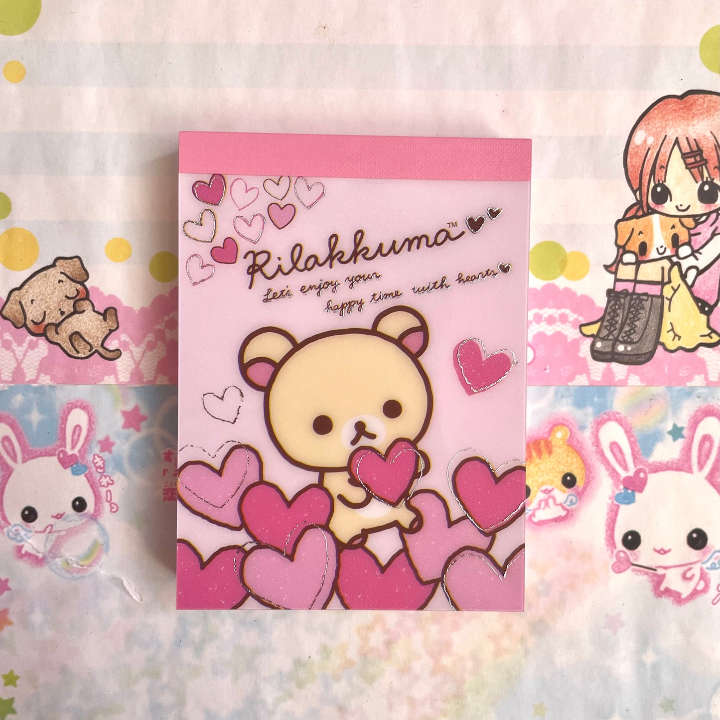 Korilakkuma Hearts Memo Pad