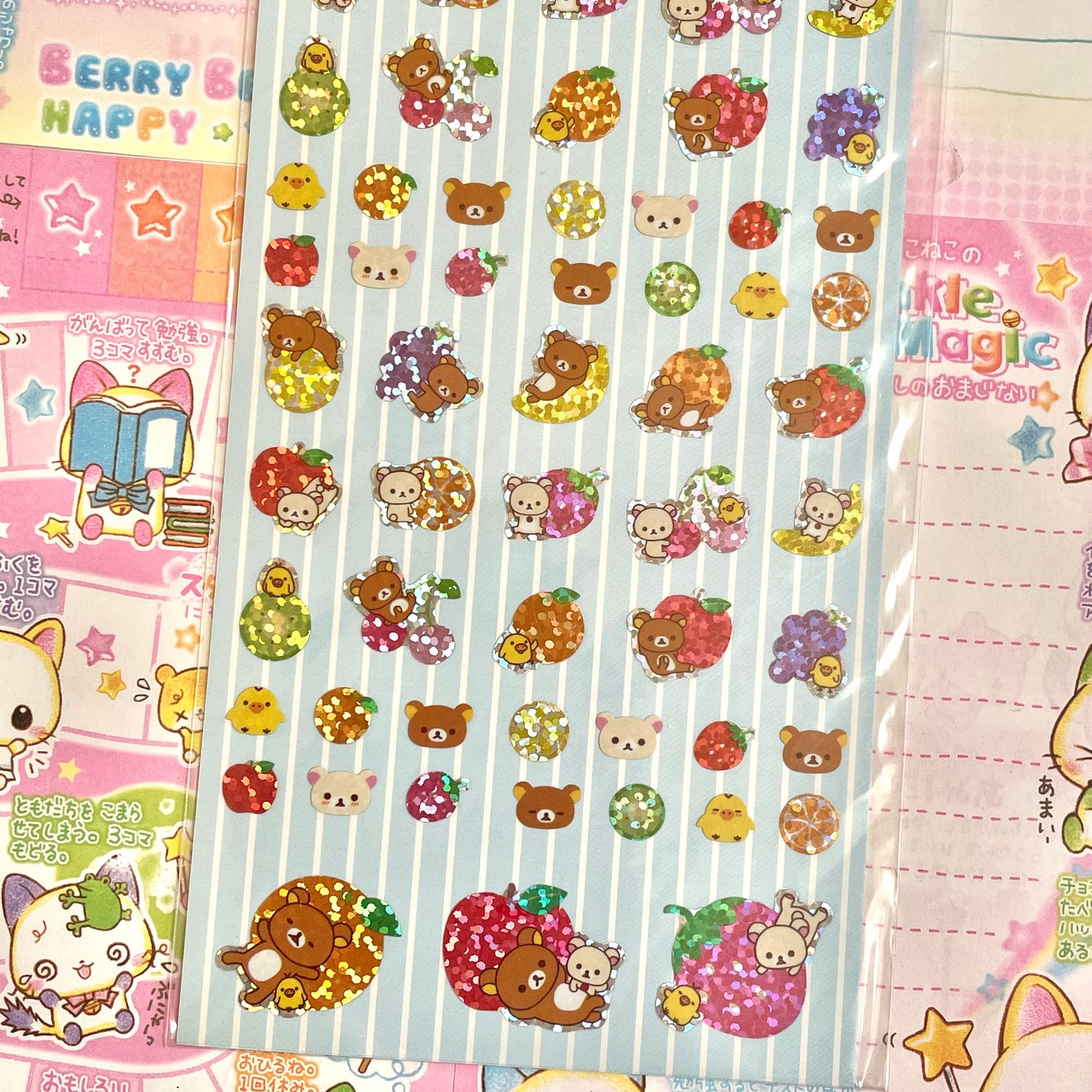 Rilakkuma Seal Market Fruit Motif Sticker Sheet