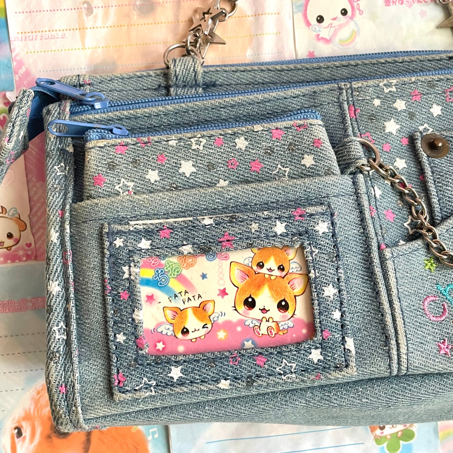 Chiwa World Denim Purse Pencil Case with Mirror