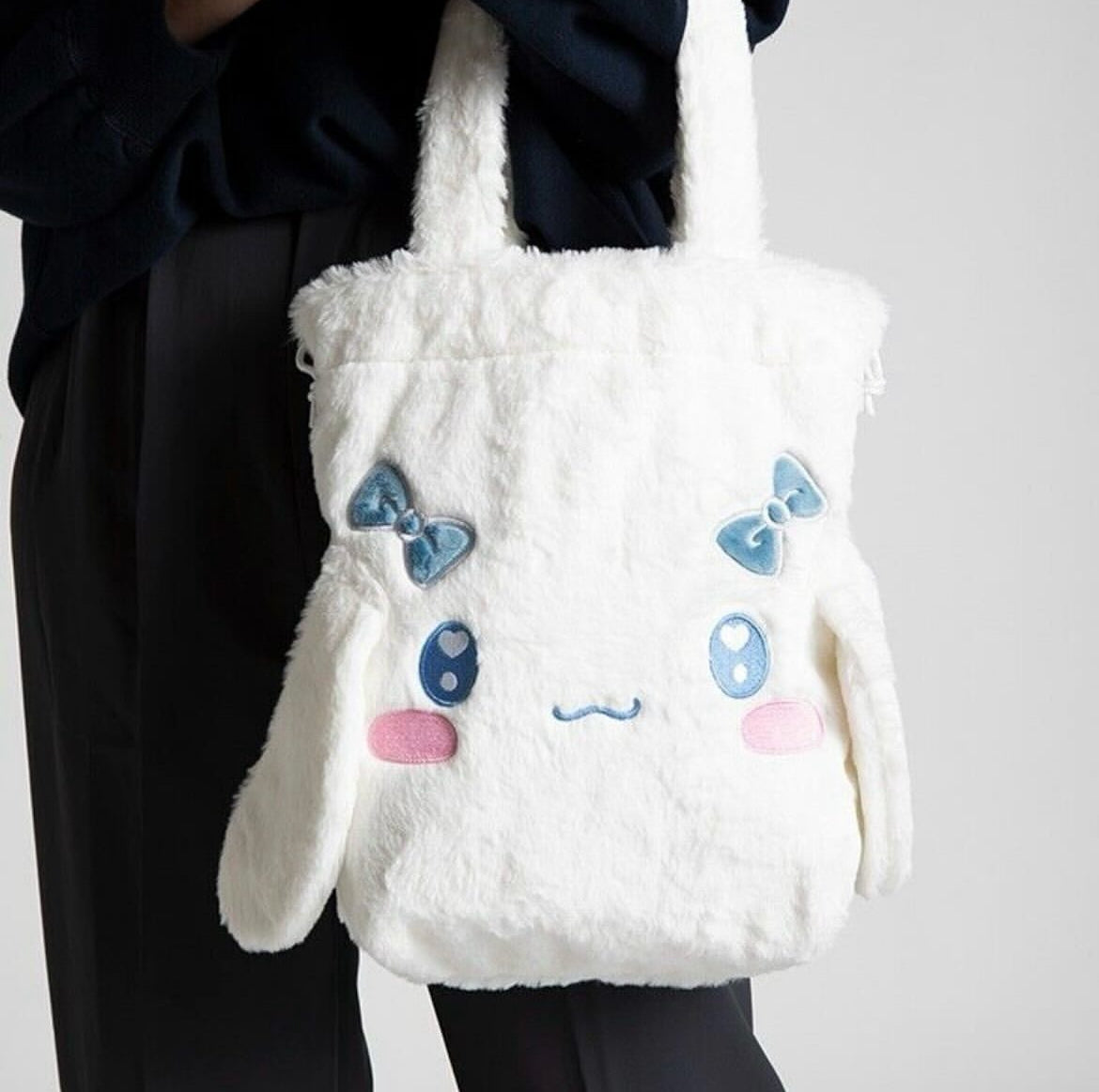 Cinnamoroll Face Shaped Fur Tote Bag