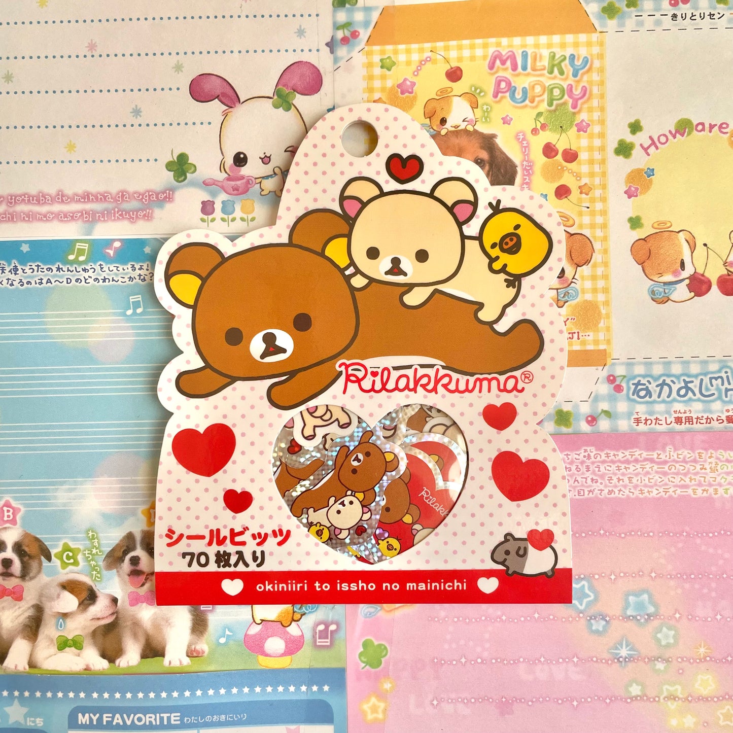 Rilakkuma Hearts Series Flake Stickers