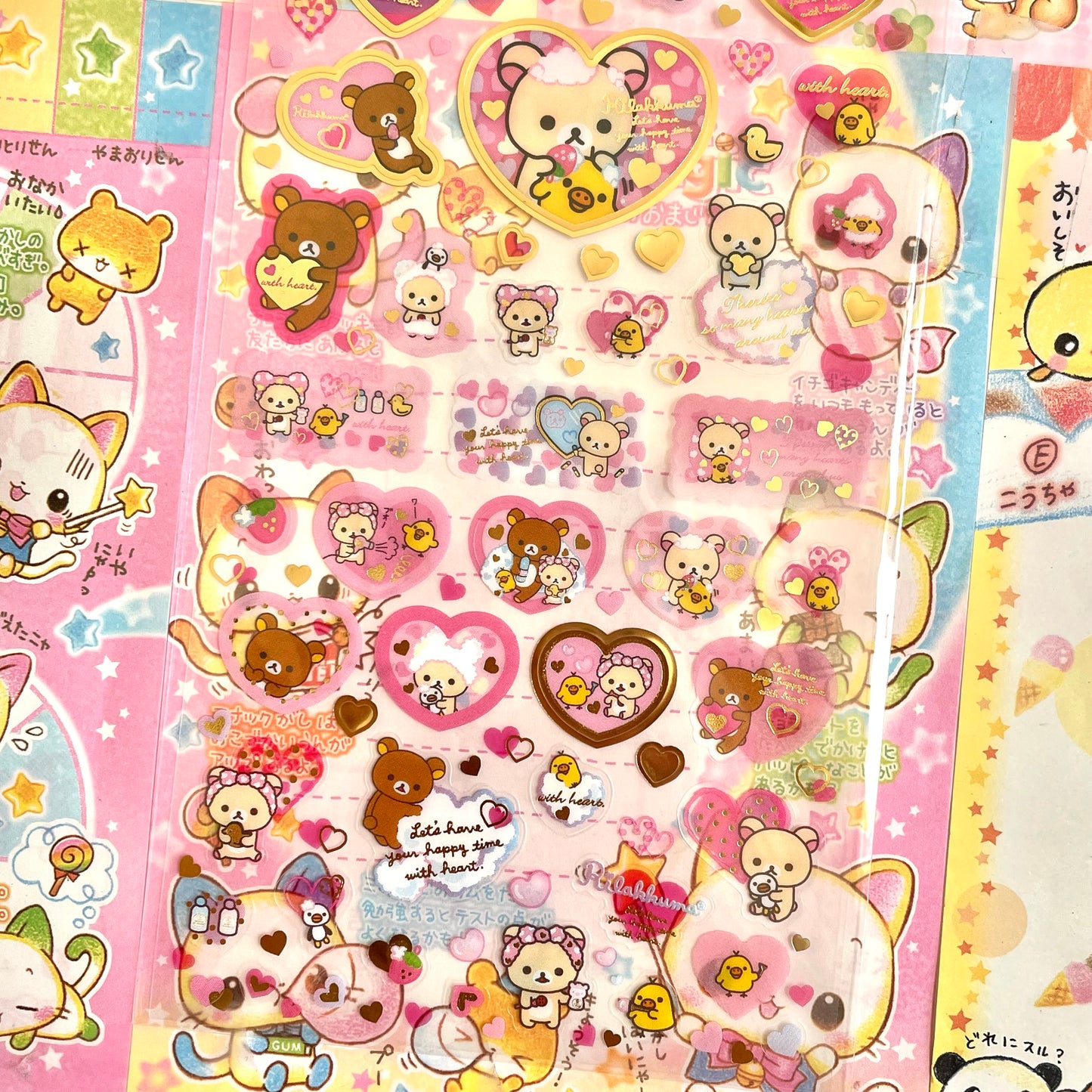 Rilakkuma Happy Time Heart Clear Sticker Sheet