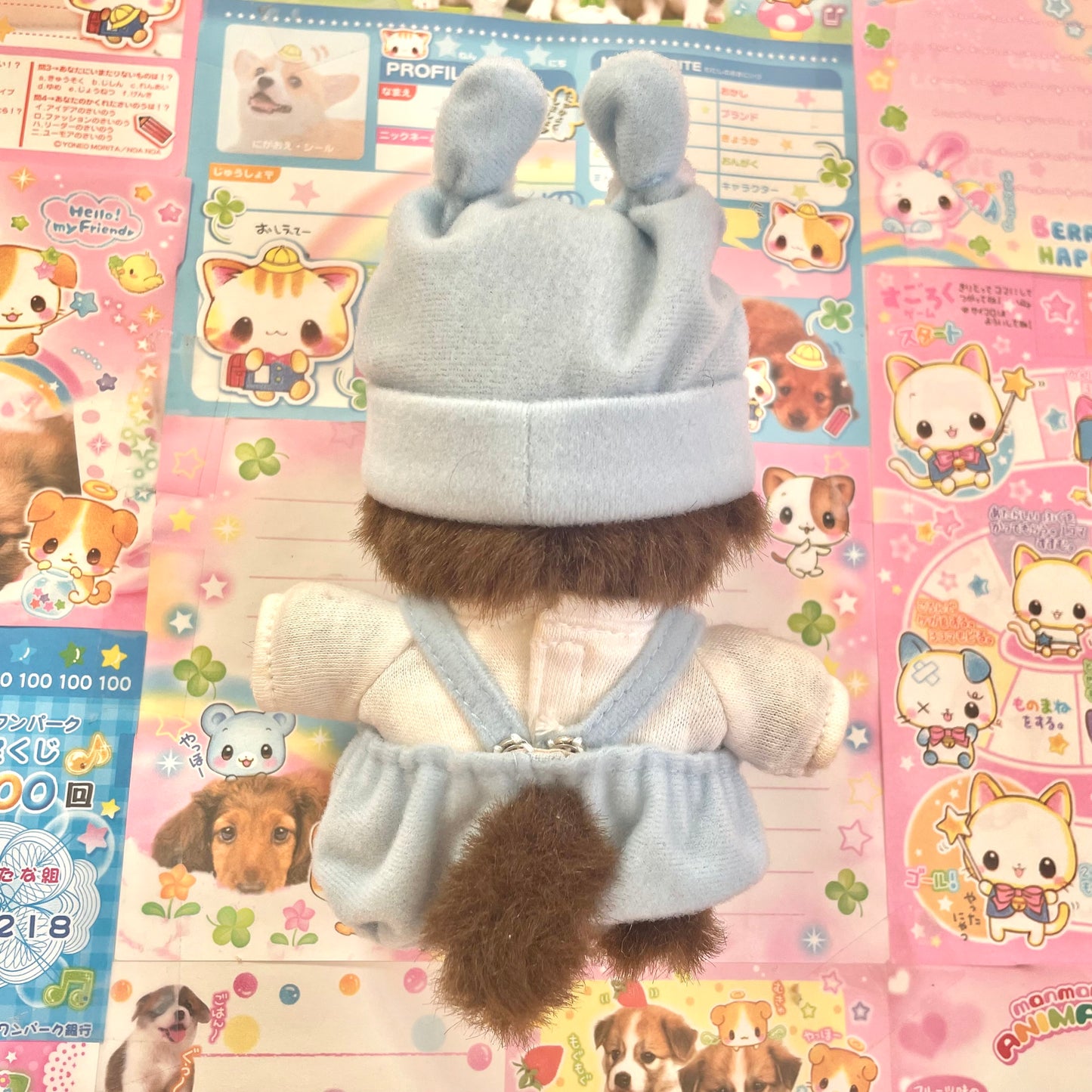 Bebichhichi Boy in Blue Bear Overalls