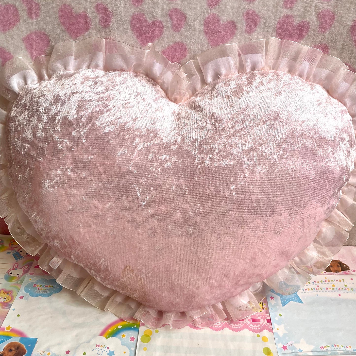 2009 Sugarbunnies Sugarminuet Satin Heart Shaped Cushion