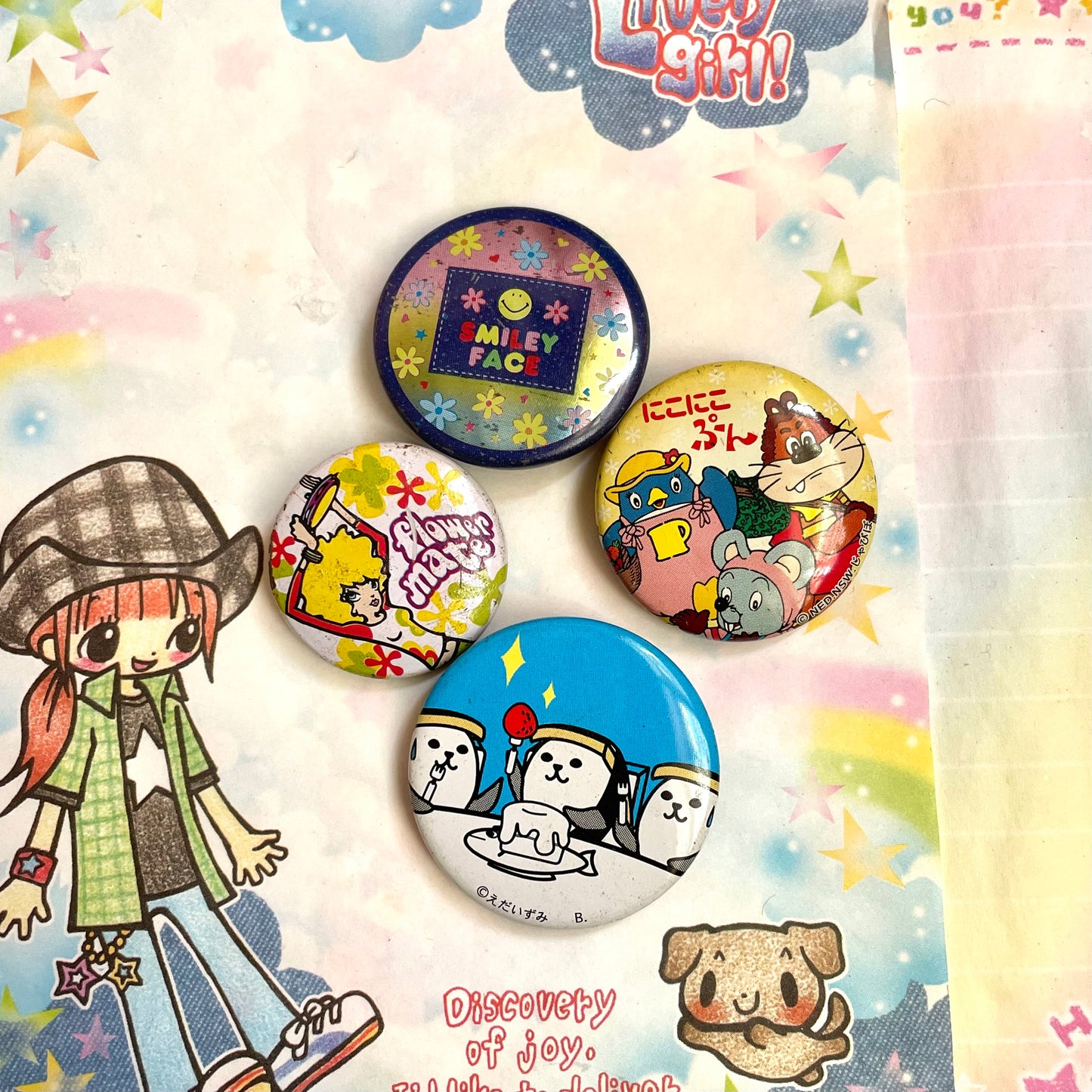 Retro Button Pin Set