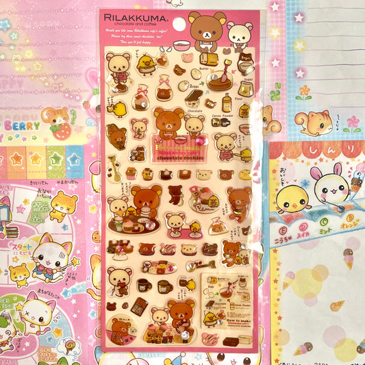 Rilakkuma Chocolate and Coffee Sticker Sheet