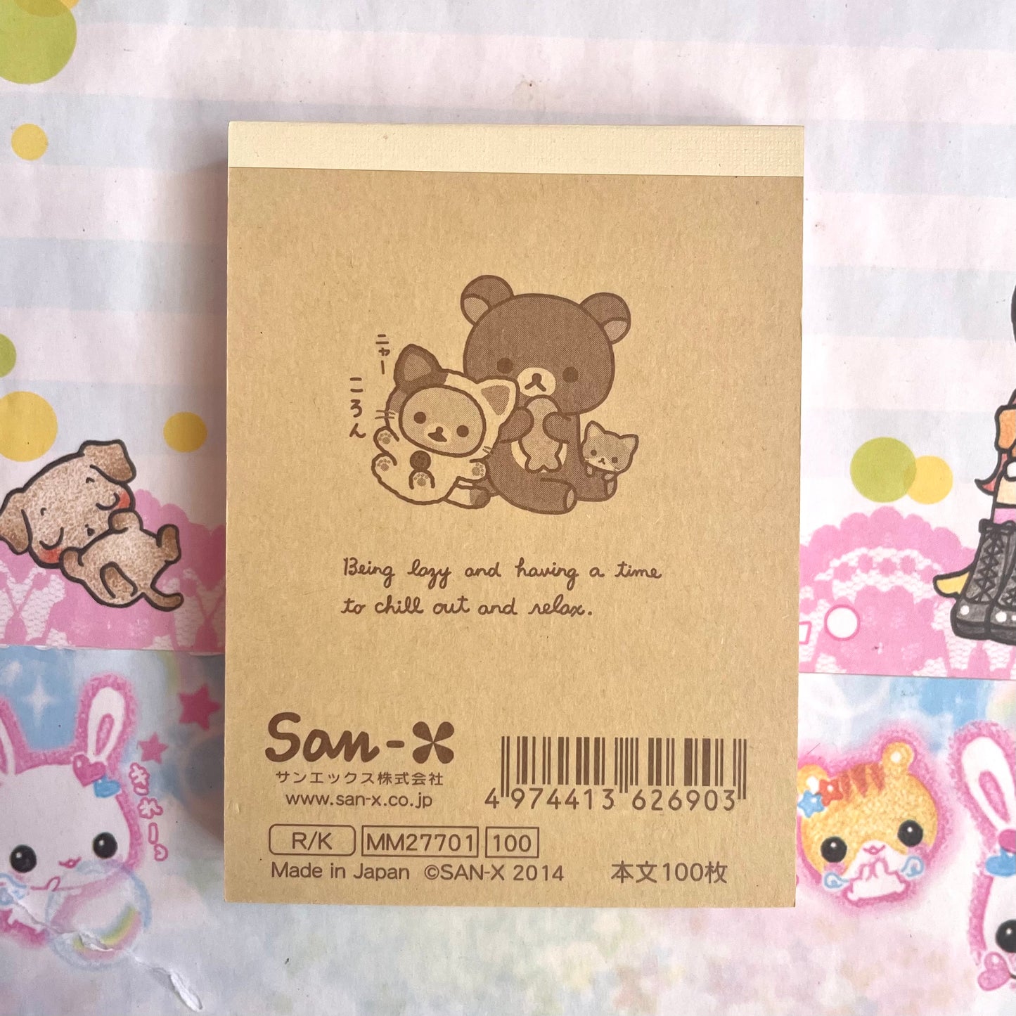 Cat Rilakkuma Enjoy Your Happy Moments Memo Pad