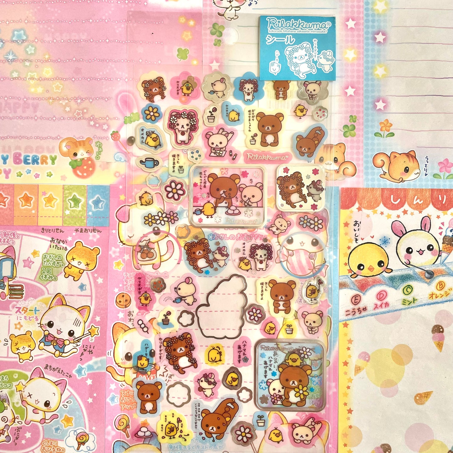 2007 Rilakkuma Flower Clear Sticker Sheet