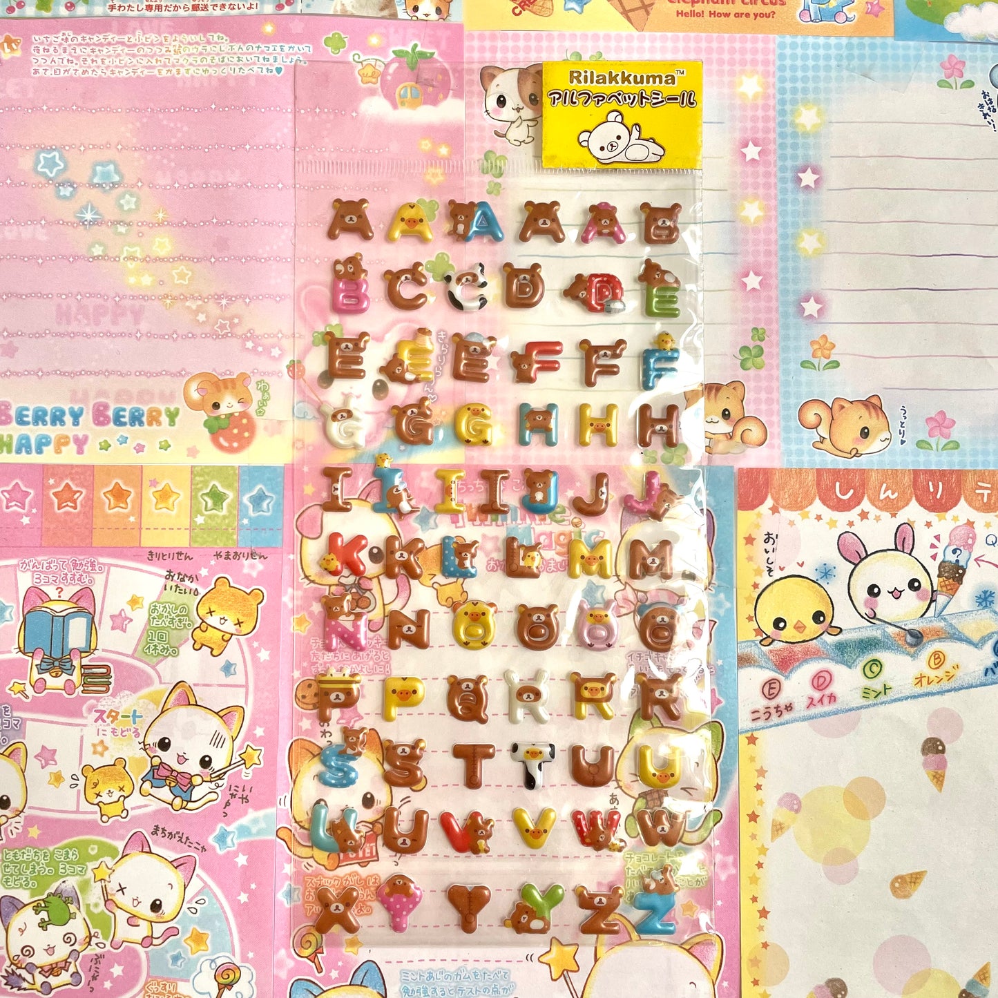 Rilakkuma Alphabet Clear Sticker Sheet