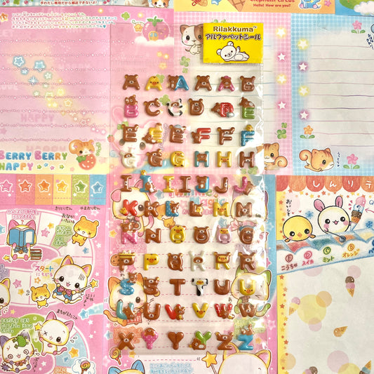 Rilakkuma Alphabet Clear Sticker Sheet