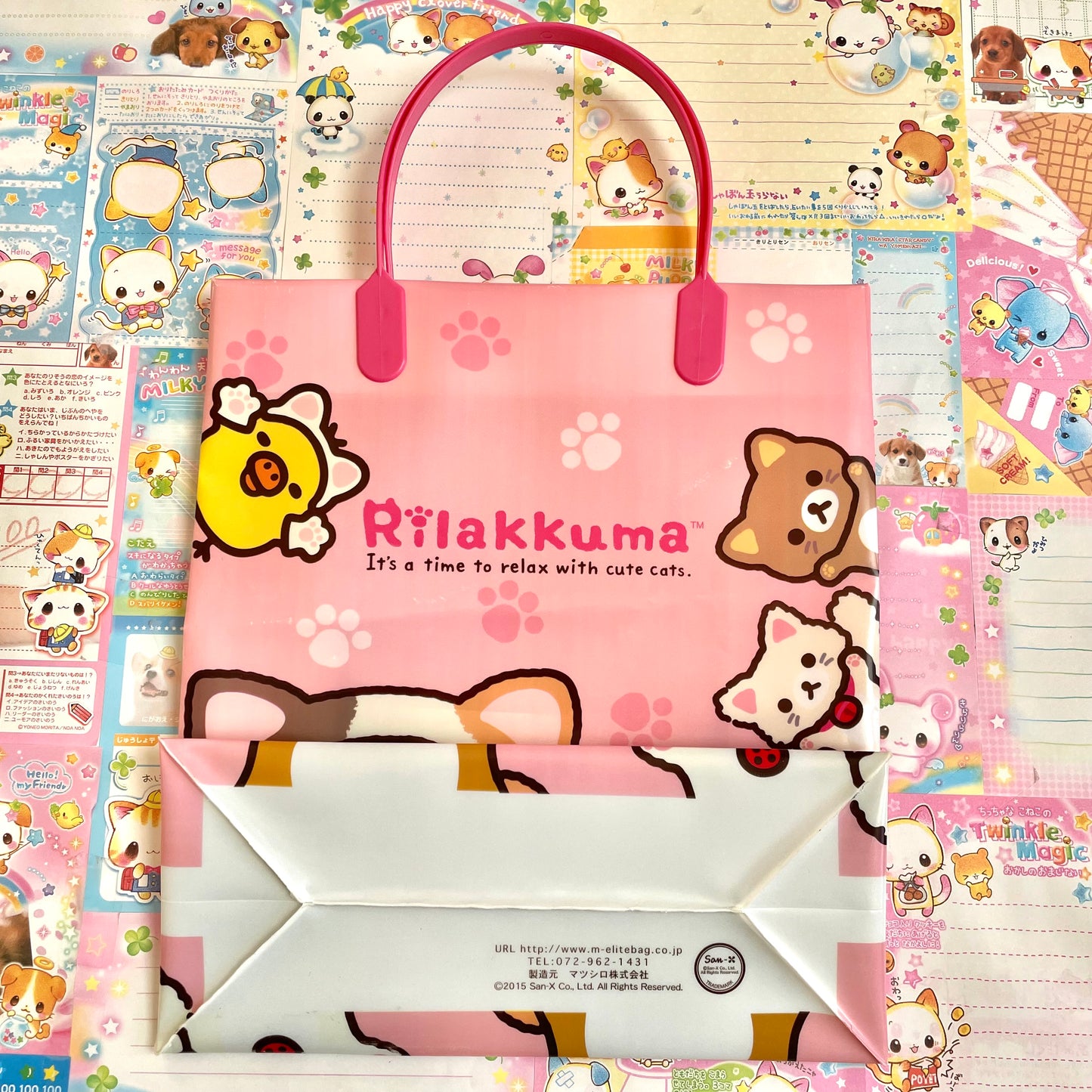 Rilakkuma Relaxing Cat Theme Vinyl Gift Bag