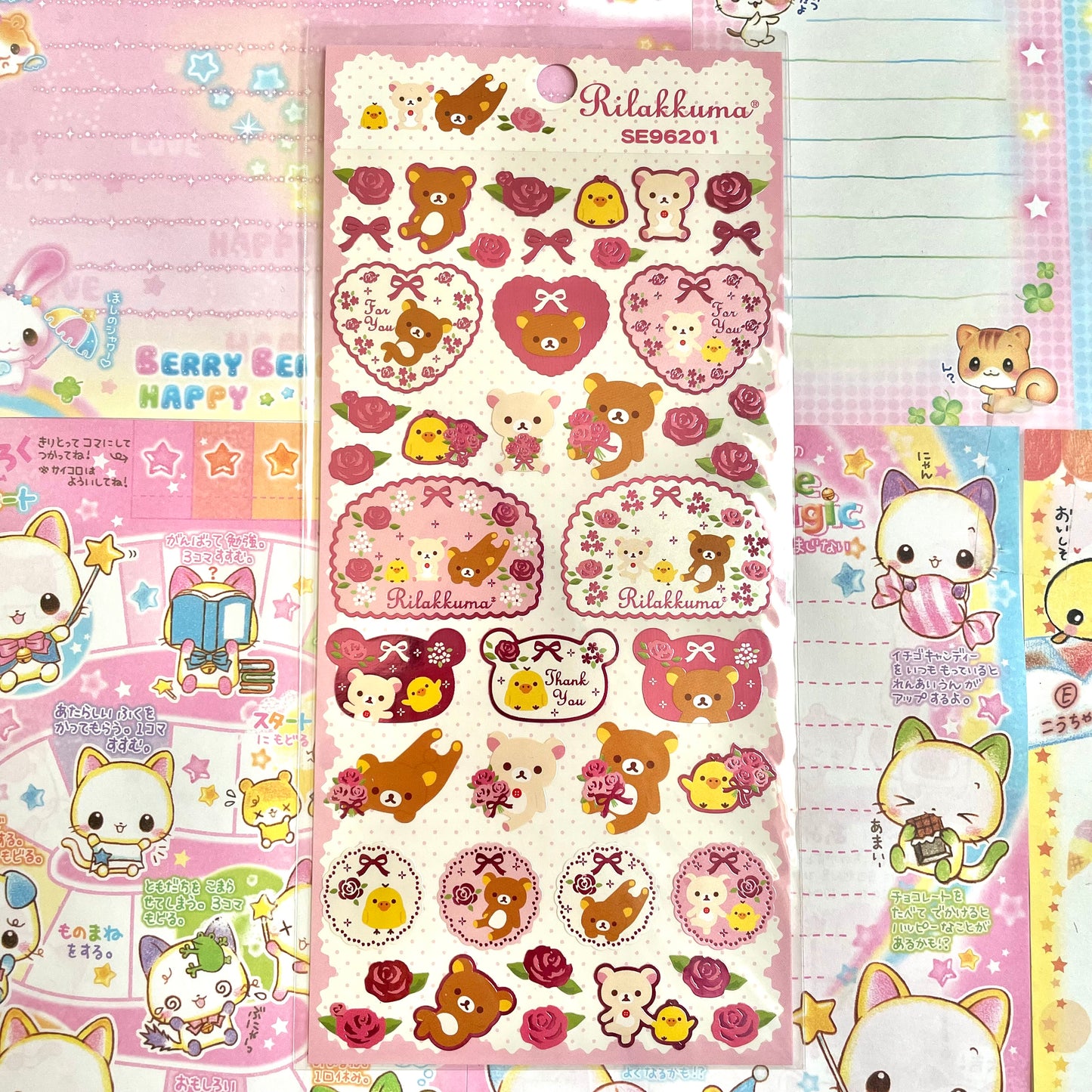 Rilakkuma Rose Theme Sticker Sheet