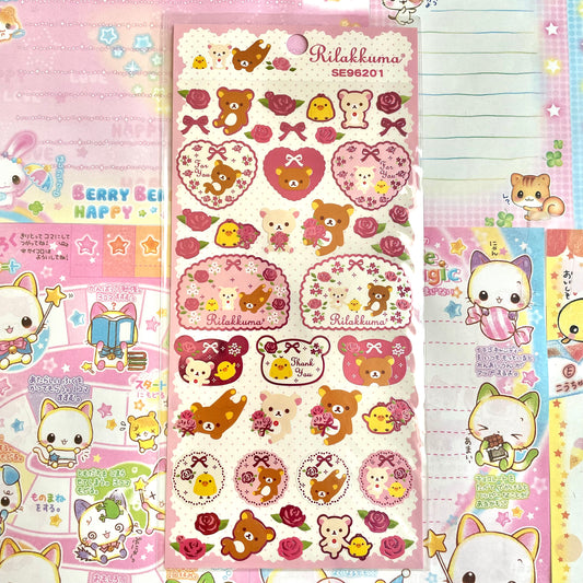 Rilakkuma Rose Theme Sticker Sheet