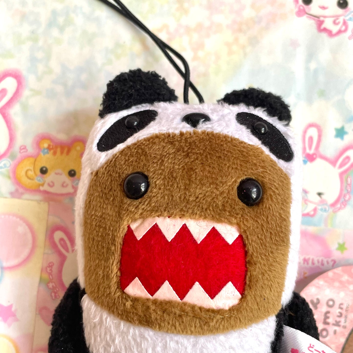 Domo-kun Panda Kigurumi Mascot Strap